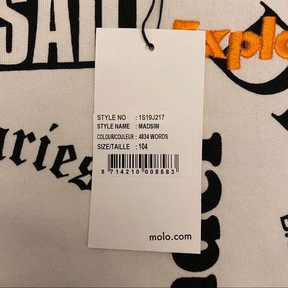 NWT Molo Madsim Words Sweatshirt - Picture 7 of 7